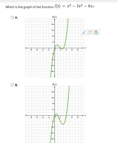 Which is the graph of the function f(x) = x^3 -3x^2-4x-example-1