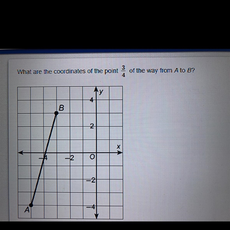 What are the coordinates of the point 3/4 of the way for A to B-example-1