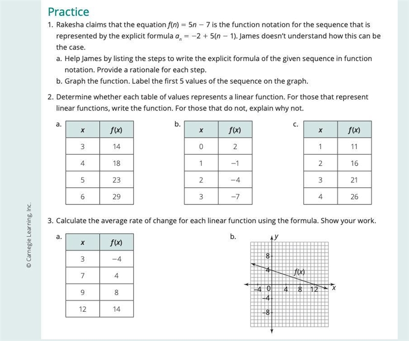 I need help solving all the questions. 1. Rakesha claims that the equation f(n) 5 5n-example-1