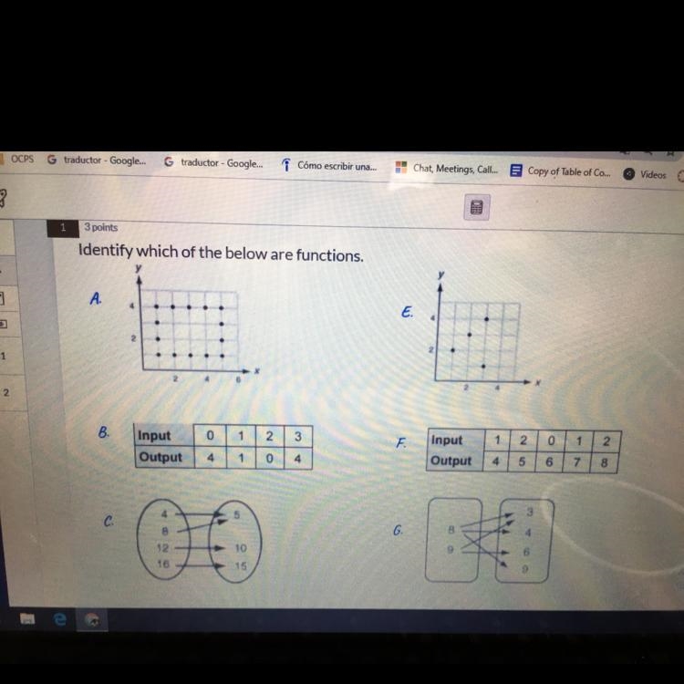 3 points Identify which of the below are functions.-example-1