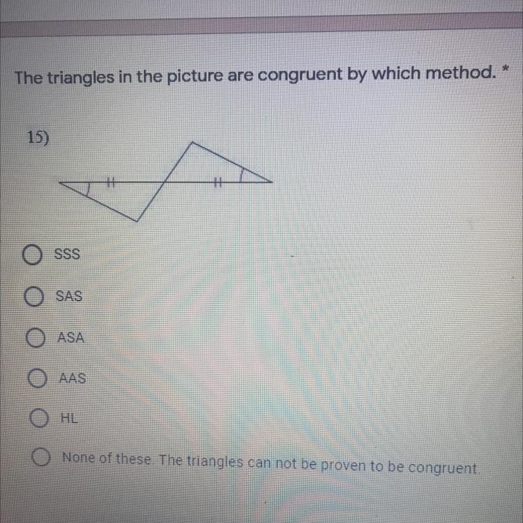 The triangles in the picture are congruent by which method-example-1