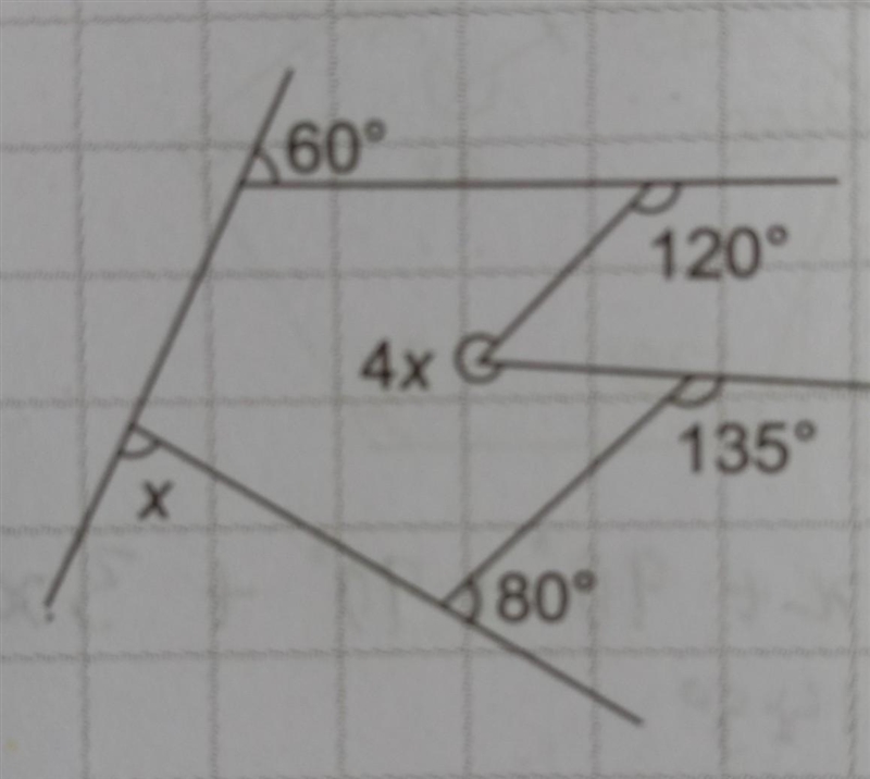 How do i find x? is the formula "the sum of exterior angles=360°" false-example-1