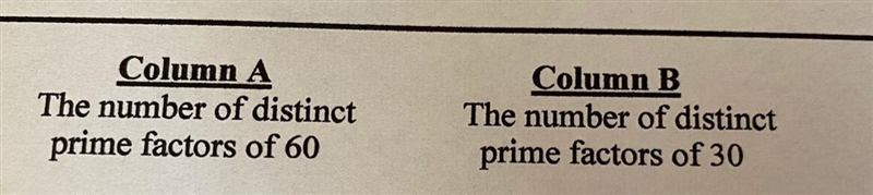 A) the quantity in column A is larger B) the quantity in column B is larger C) the-example-1