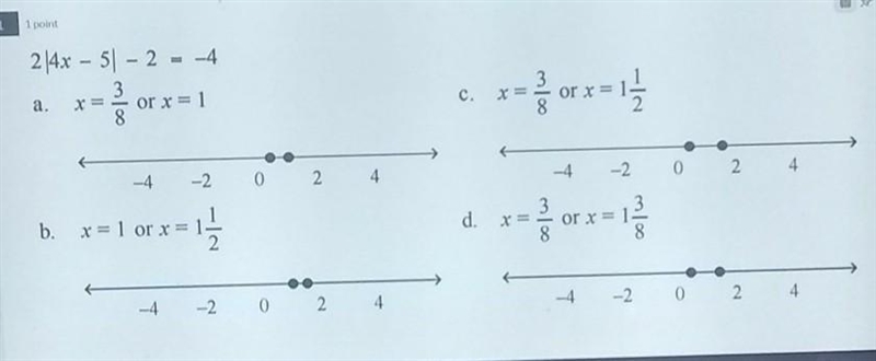 2|4x-5|-2=-4 how do I solve this?​-example-1