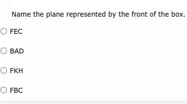 Name the plane represented by the front of the box.-example-1