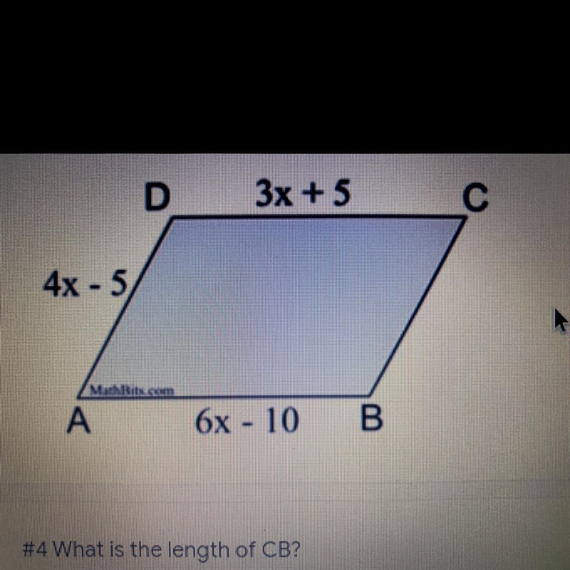 Given the following diagram, find the length of CB.-example-1