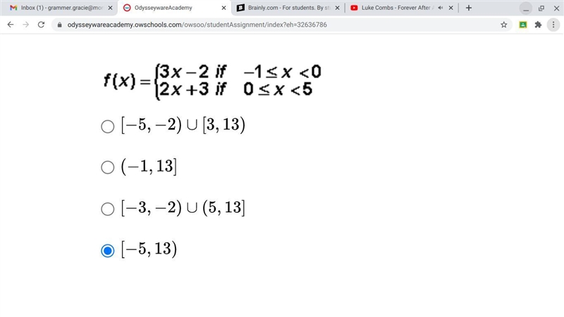 20 POINTS!!!!!!!! Find the range of the following piecewise function-example-1