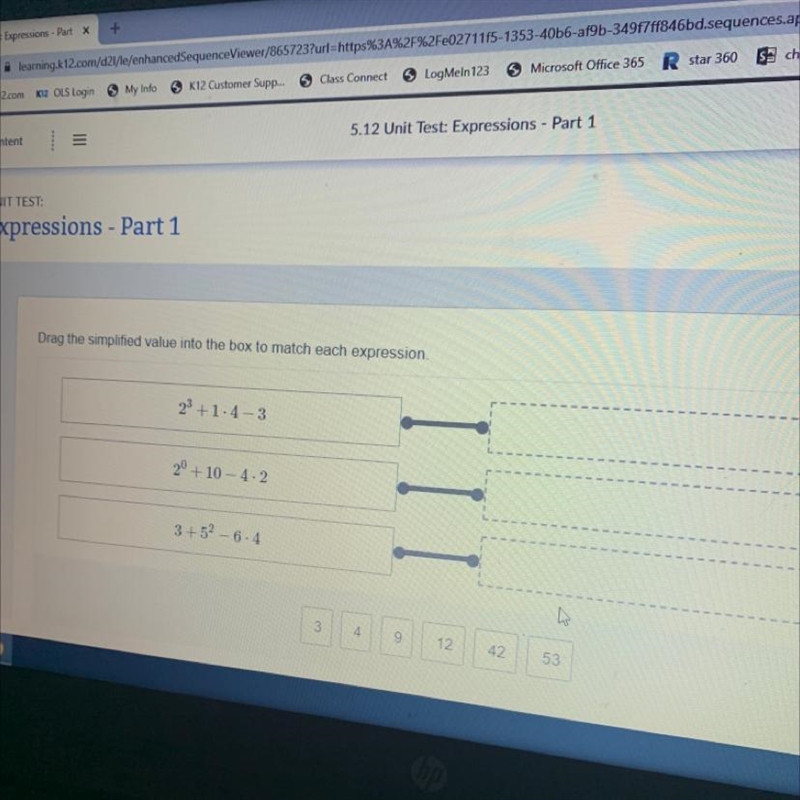 Help: drag the simplified value in the box to match each expression-example-1