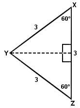 What is the area of ΔXYZ below? Select the best answer from the choices provided. A-example-1