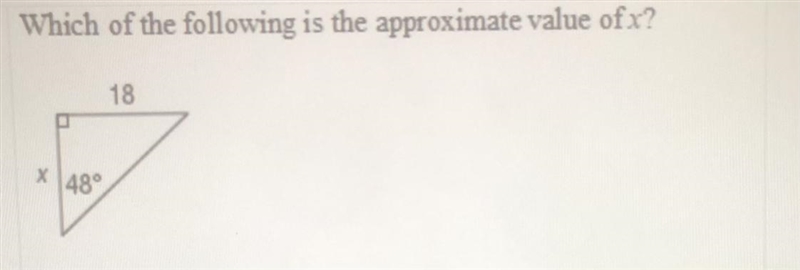 Which of the following is the approximate value of x?-example-1