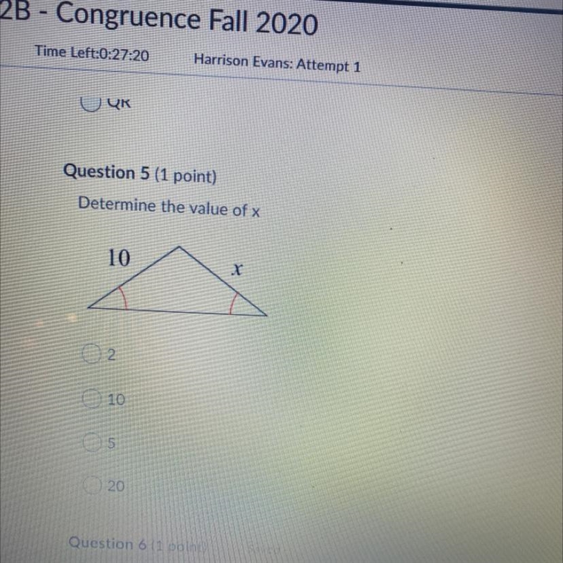 Determine the value of x 10-example-1