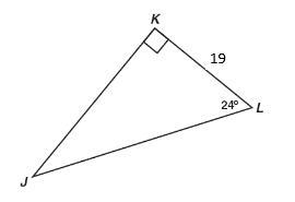 What is the measure of Angle J? What is the Length of JK? What is the Length of JL-example-1