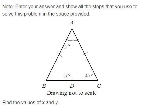 I need help figuring this out plz Have to figure out values of x and y. pls show steps-example-1