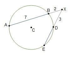 Segment AX and Segment EX are secant segments that intersect at point X. What is the-example-1