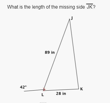 What is the length of missing side JK? Round Answer to nearest tenth please.-example-1