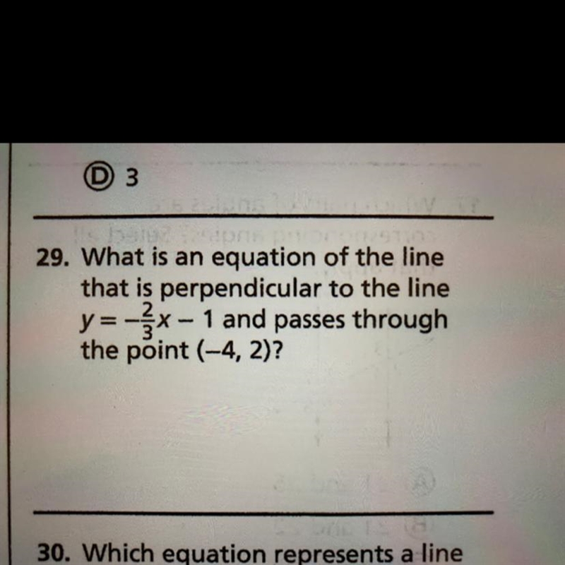 PLS HELP:( !! What is an equation of the line that is perpendicular to the line y-example-1