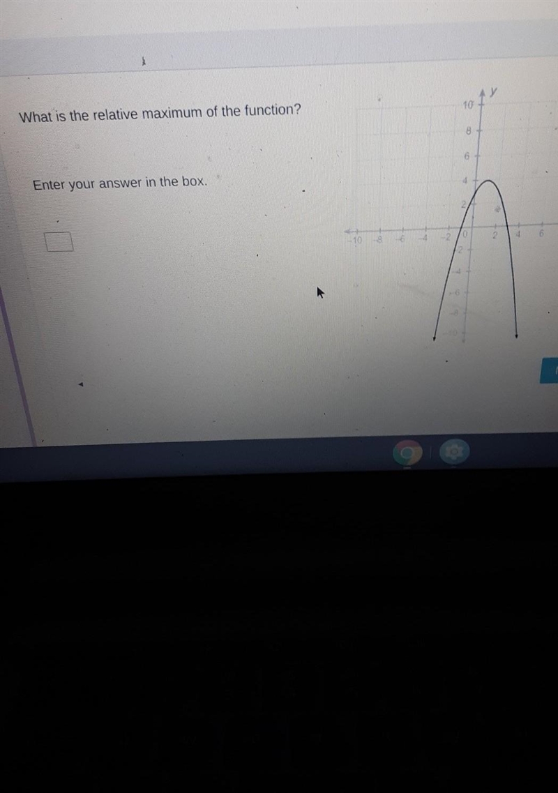 What is the relative maximum of the function? Enter your answer in the box. I dont-example-1