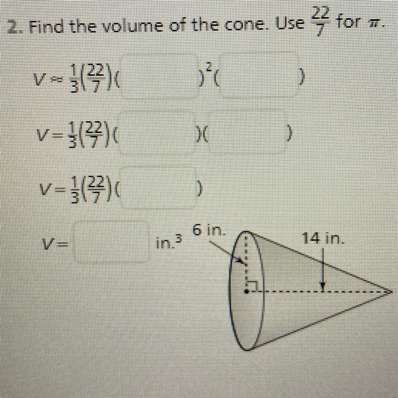 Find the volume of the cone :)-example-1