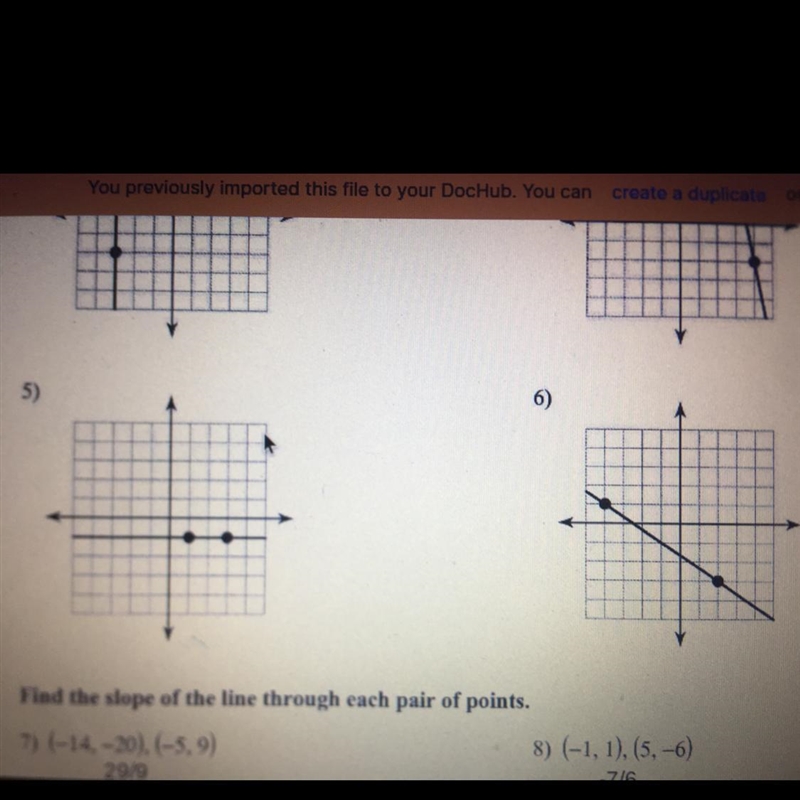 Find the slope of each line-example-1