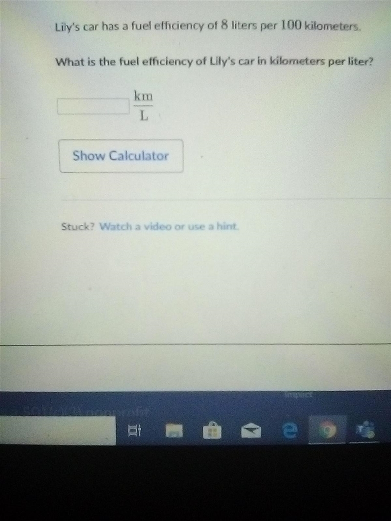 What is the final efficiency of Lily's car in kilometers per liter?-example-1