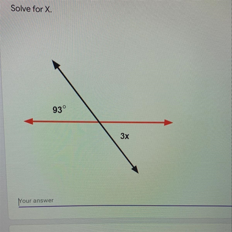 Solve for X. 93° 3x Vertical angles-example-1