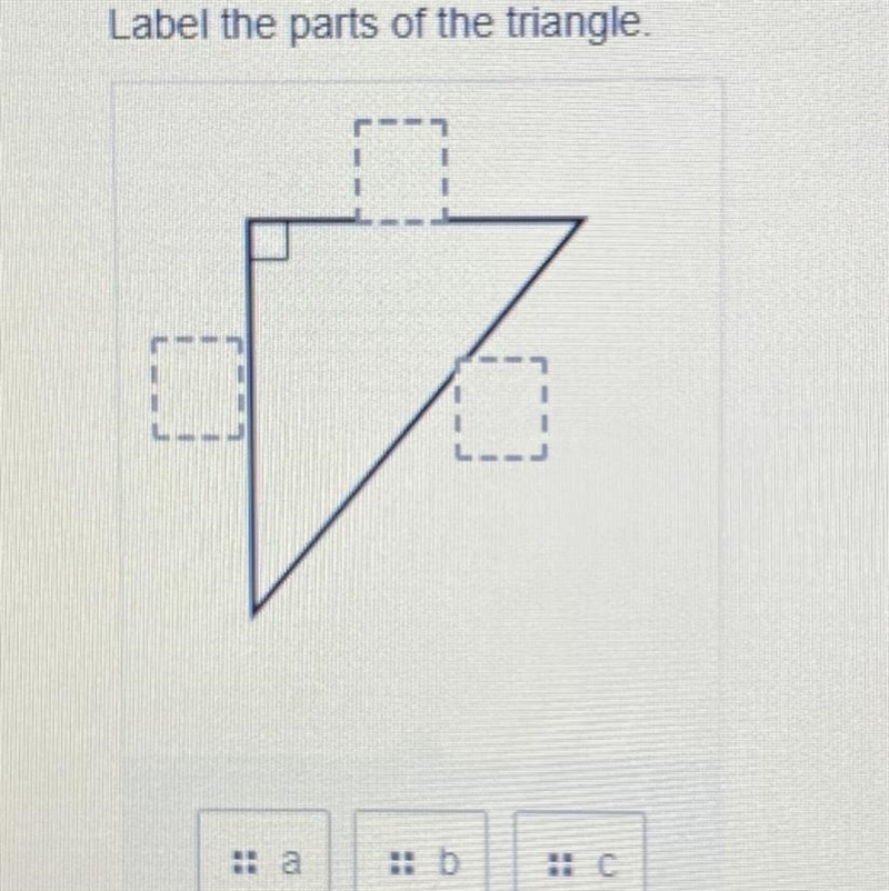 Label the parts of the triangle. O a O b O c-example-1