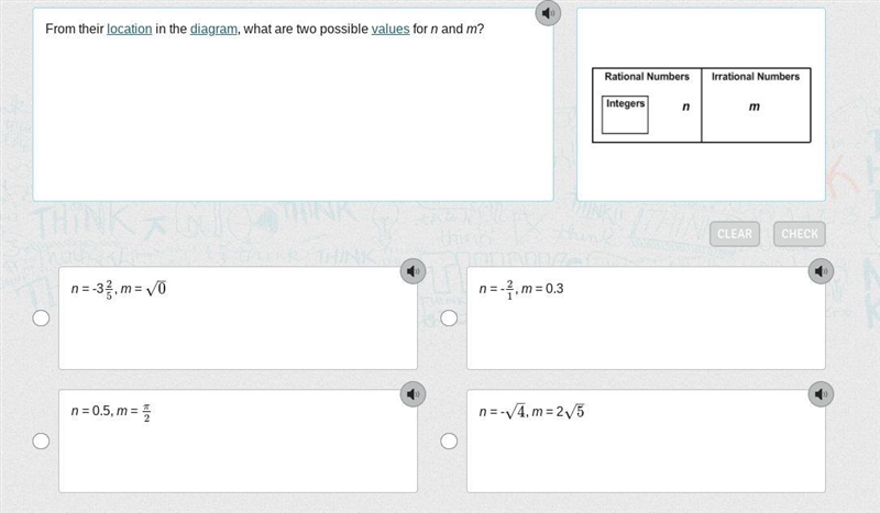 From their location in the diagram, what are two possible values for n and m?-example-1