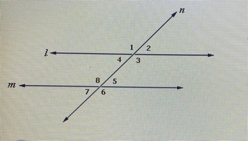 Identify the relationship between the angles in the diagram. <1 and <8 A) alternate-example-1