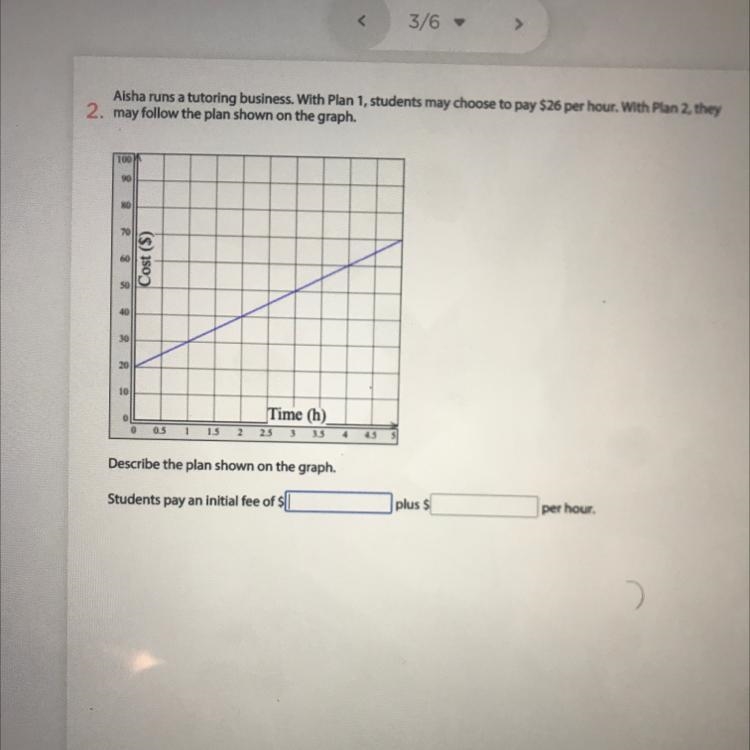 Aisha runs a tutoring business. With Plan 1, students may choose to pay $26 per hour-example-1