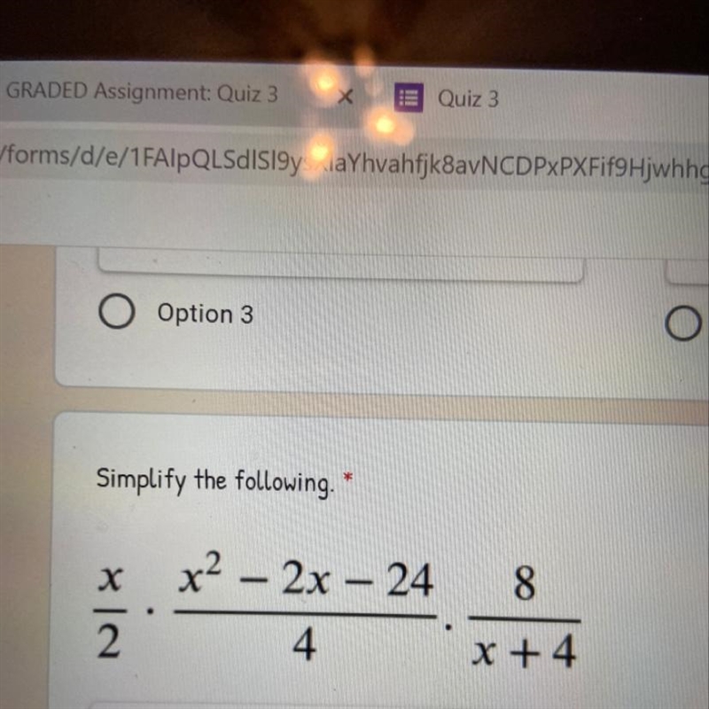 Simplify x/2*x² – 2x – 24/4*8/x +4-example-1