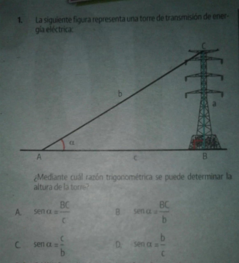 La siguiente figura representa una torre de transmisión de energía eléctrica: ¿Mediante-example-1