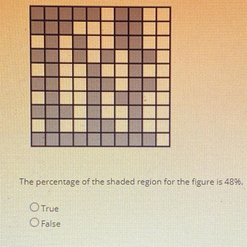 The percentage of the shaded region for the figure is 48% True False-example-1