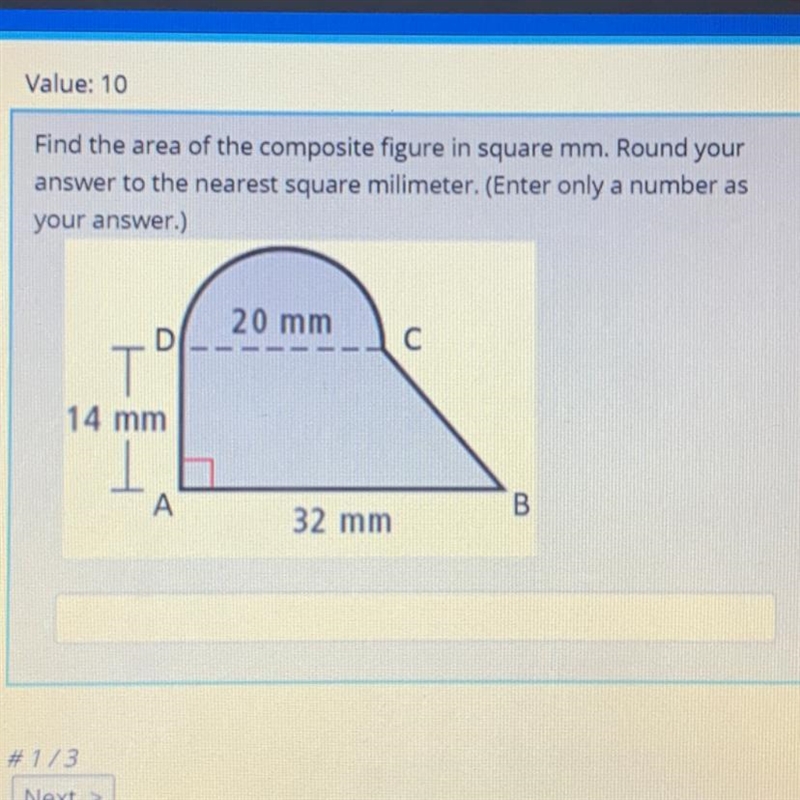 Find the area of the composite figure in square mm. Round your answer to the nearest-example-1