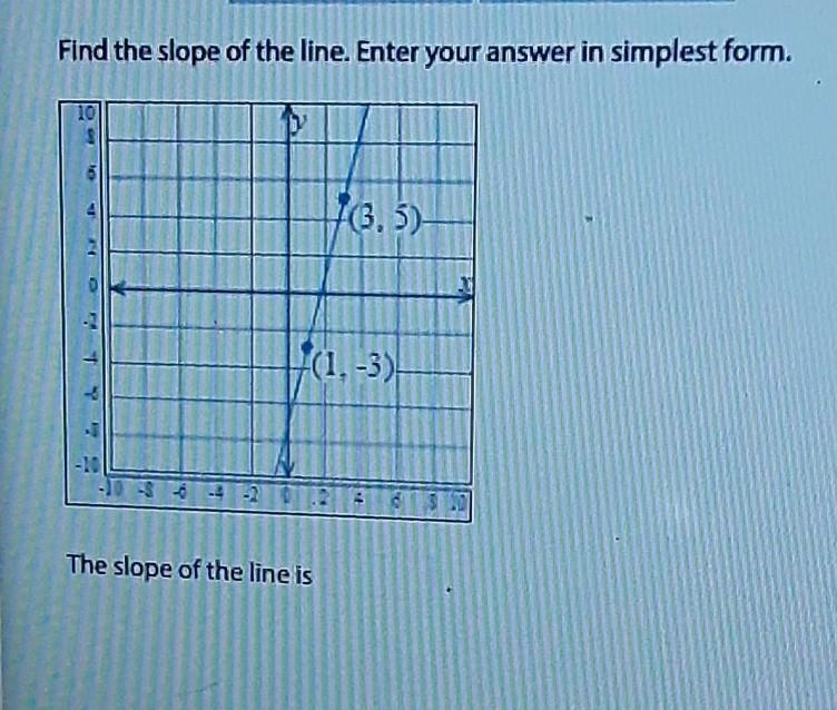 Find the slope of the line. enter your answer in simplest form.​-example-1