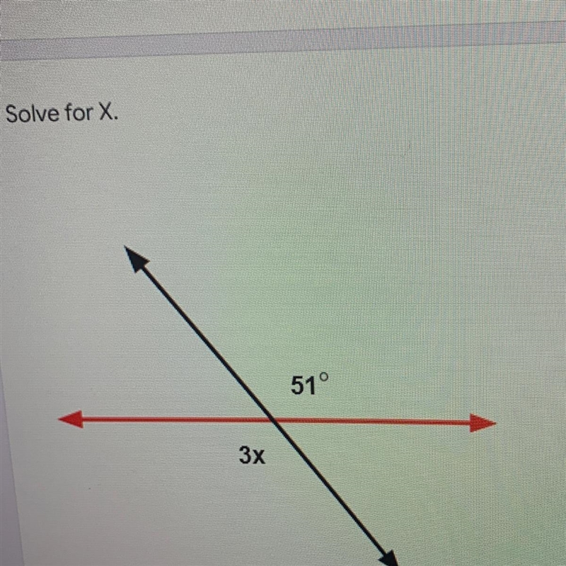 Solve for X. 51° 3x Vertical angles-example-1