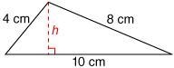 If the area of the figure is 16 square centimeters, what is the height of the triangle-example-1