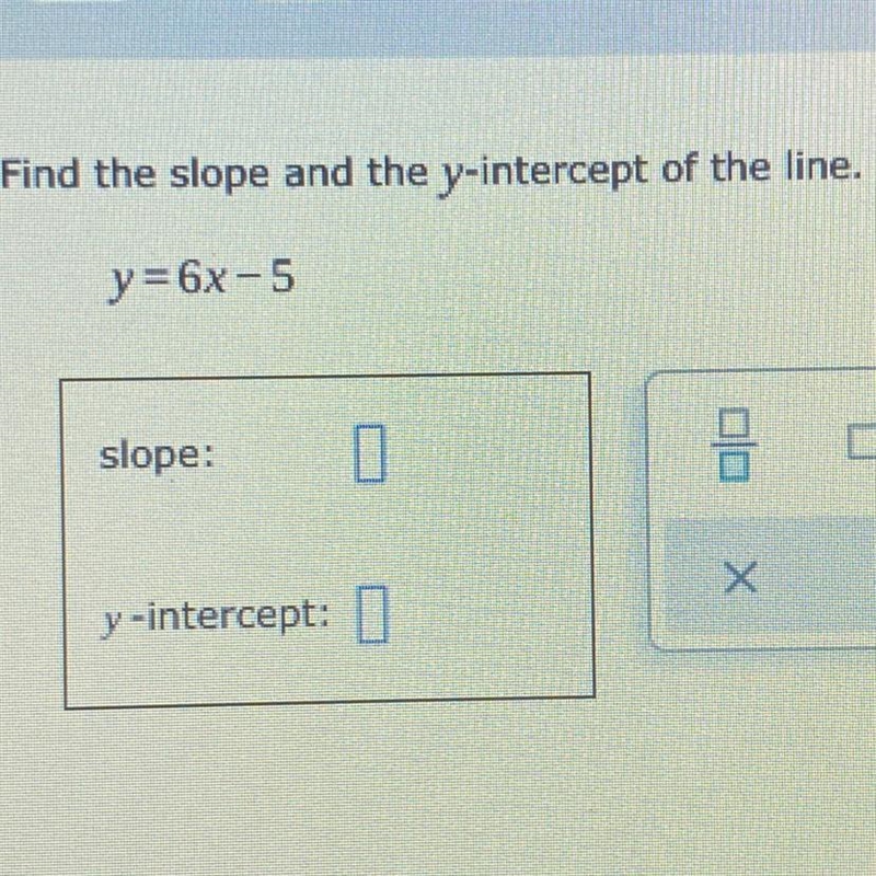 Find the slope and the y-intercept of the line.-example-1