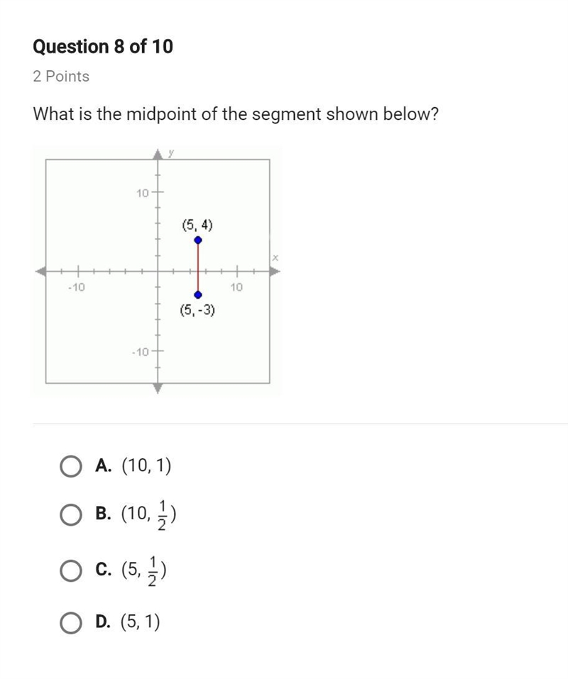 What is the midpoint of the segment shown below?-example-1