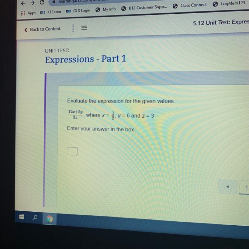 Evaluate the expression for the given values. 12.1+5y 32 where x = = 2, y = 6 and-example-1