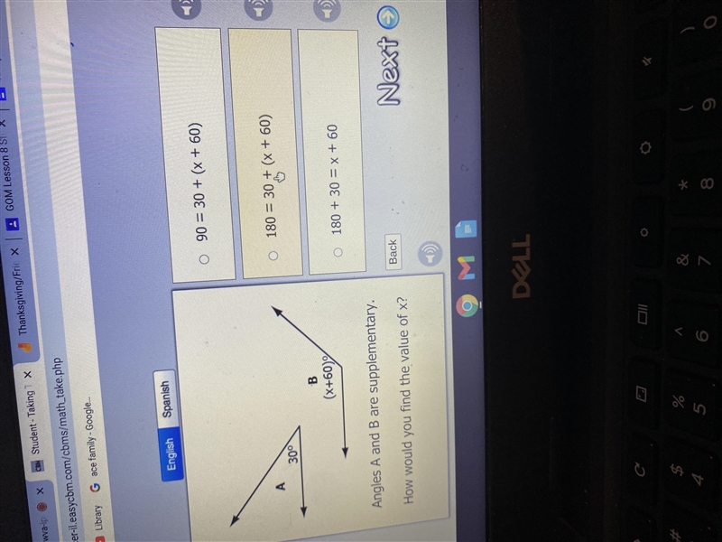 Angles a and b are supplementary how would you fix value of x-example-1