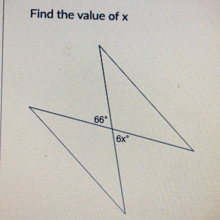 Find the value of x 66° 6x-example-1