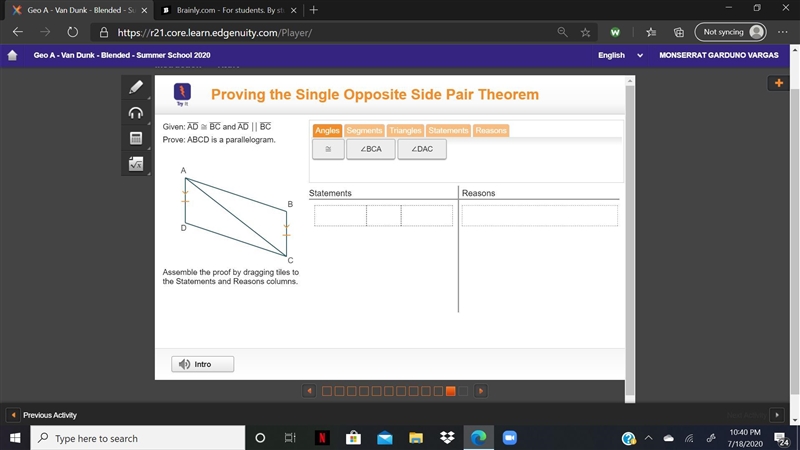 Given ad = bc and ad = bc prove abcd is a parallelogram-example-1