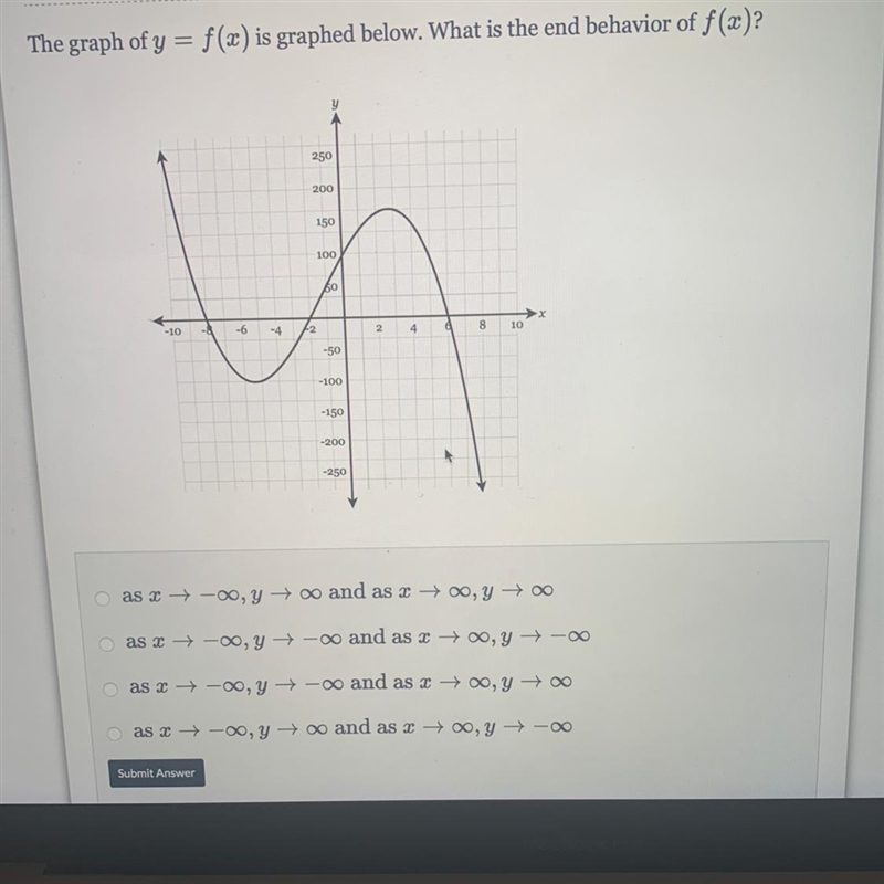 What is the end behavior of f(x) ? plz help!-example-1