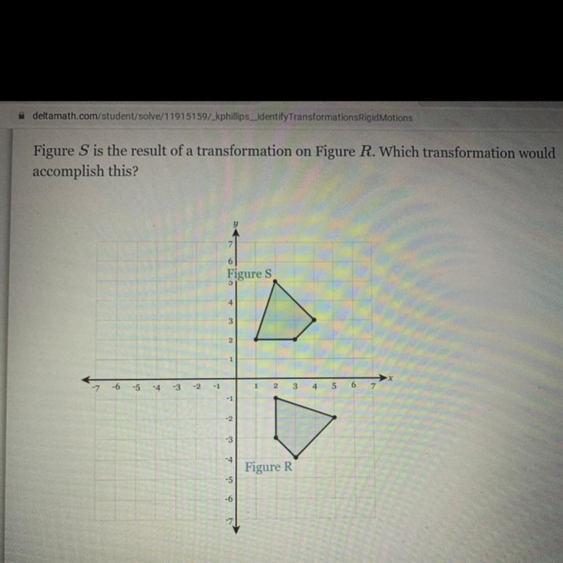 Figure s is the result of a transformation on figure R. which transformation would-example-1