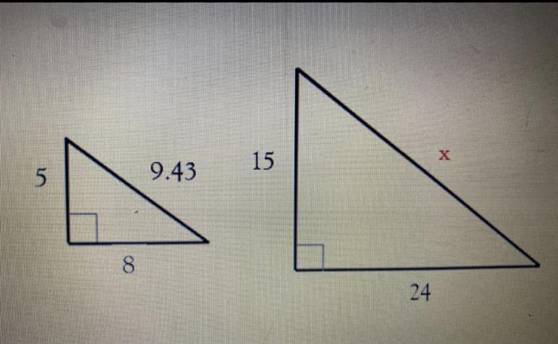 If the triangles are similar solve for x PLEASE ANSWER IT!!-example-1