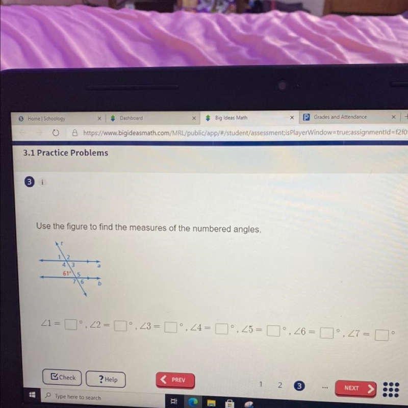 Use the figure to find the measures of the numbered angles-example-1