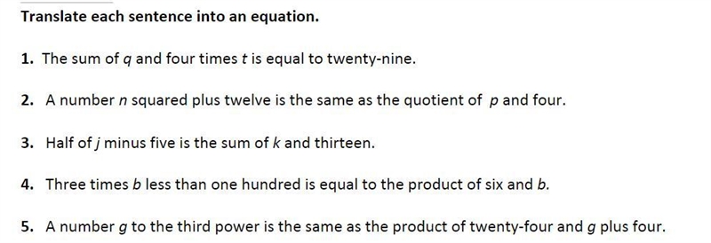 Translate each sentence into a equation-example-1