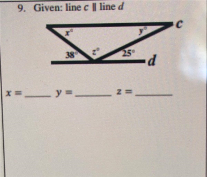 9. Given: line c ll line d-example-1