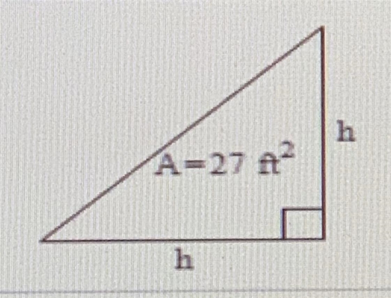 Find the value of h for a triangle.-example-1