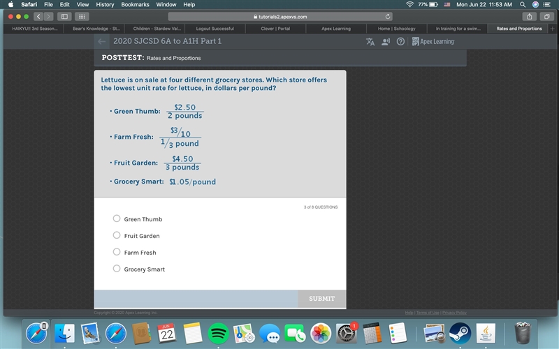 Which store offers the lowest unit rate for lettuce in dollars per pound?-example-1